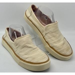 Toms Women's Ivory Woven Canvas Loafer Shoe sz 10 (S1769)